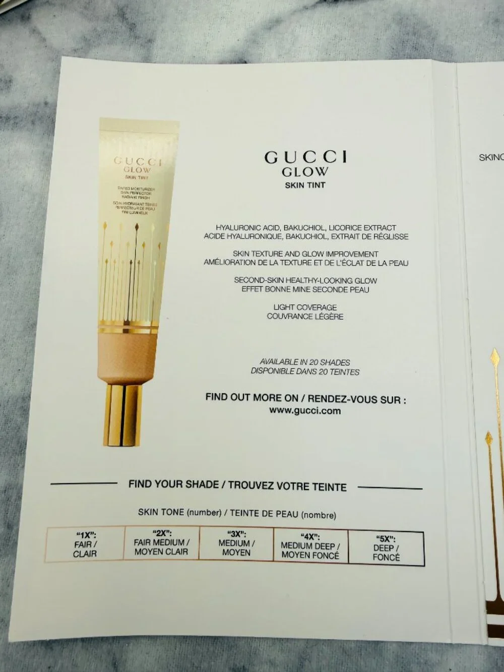 Gucci Beauty Gift Set- 5XLongwear Concealer&5XTinted Moisturizer Sampler-2pc-NEW